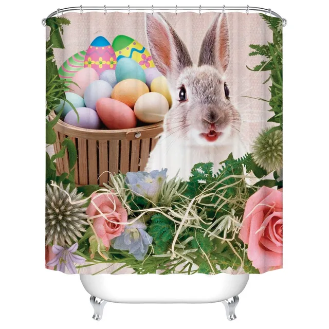 Easter rabbit shower curtain