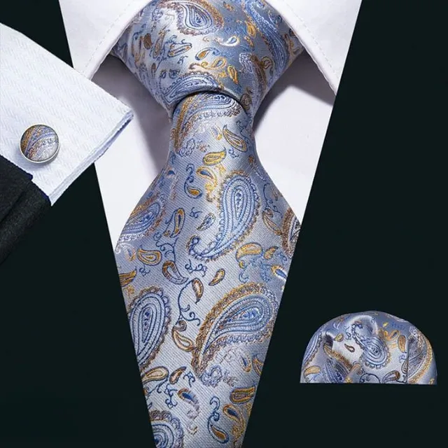 Bărbați set de luxos de cravate, Handkerchiefs, Cuff link-uri