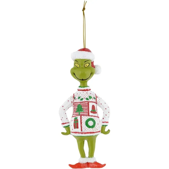 Christmas decoration of the green Grinch to hang on the Christmas tree - different variants