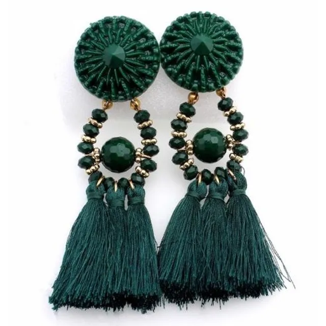 Beaded earrings with tassels - 9 colours