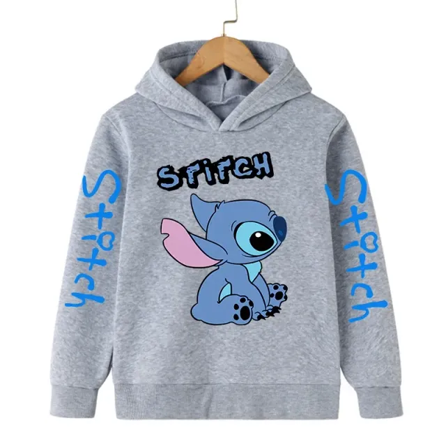 Dětská mikina s kapucí a roztomilým potiskem Stitch