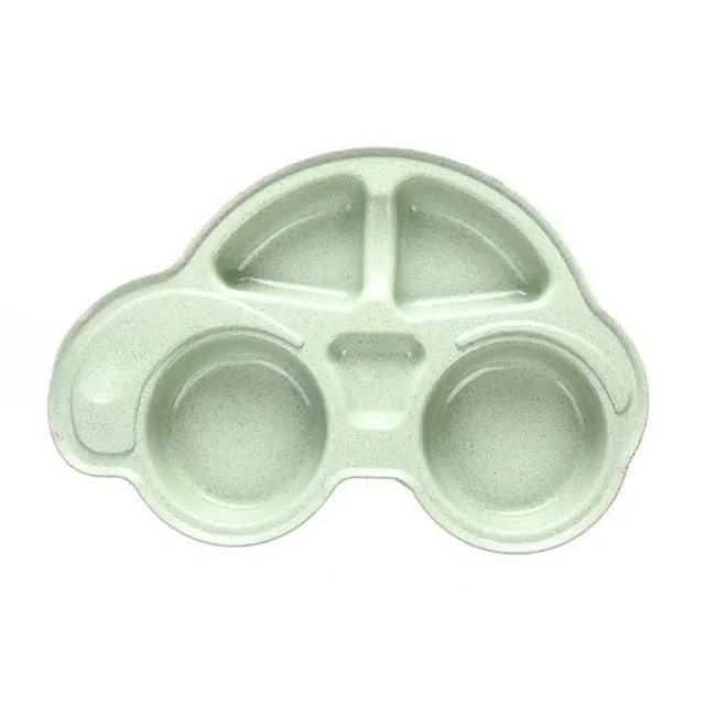 Luxury multifunctional silicone plate for toddlers in the shape of a Rueben car