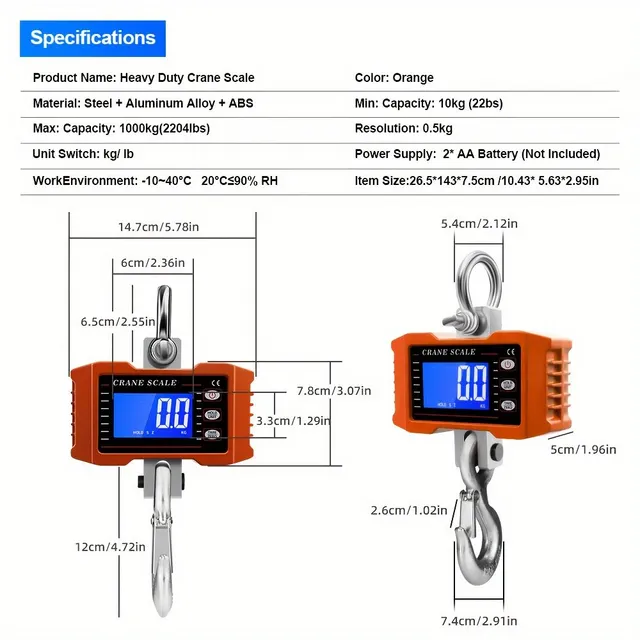 Digital Crane Scale - scară industrială portabilă convenabilă