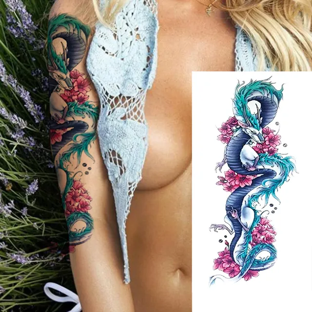 Women's waterproof fake tattoo on upper arm