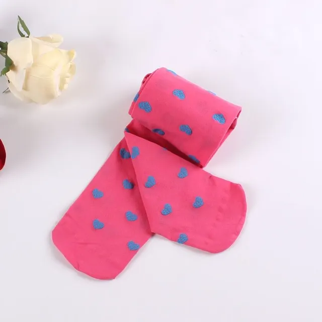 Girl's monochrome stockings decorated with hearts