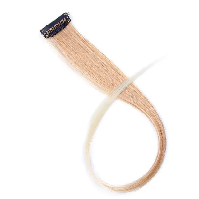 Strand of synthetic hair on clip - various colours