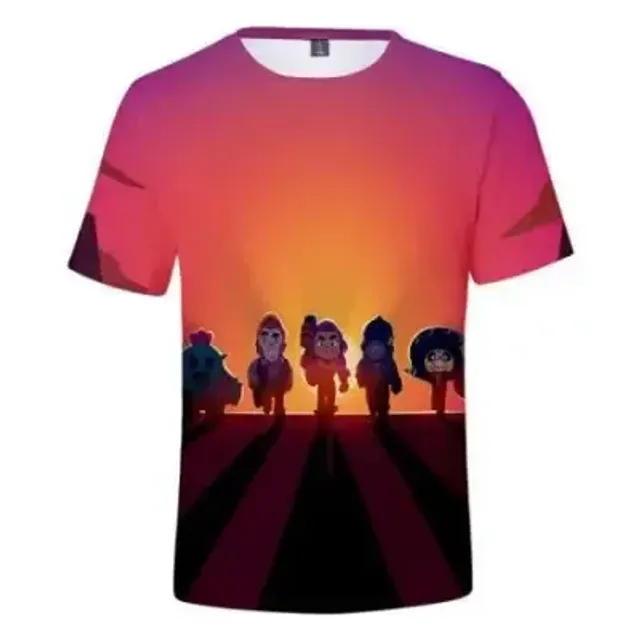 Kids short sleeve shirt with prints of popular Brawl Stars characters