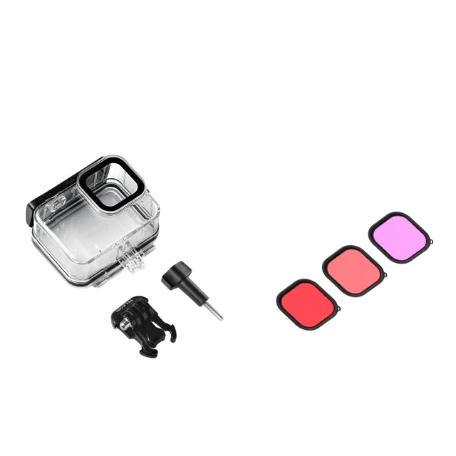 Waterproof case on GoPro with filters