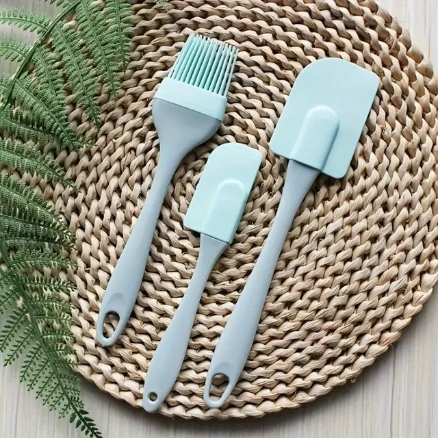 Set de 3 spatule din silicon și pensule pentru ulei - ideale pentru coacere și gătit