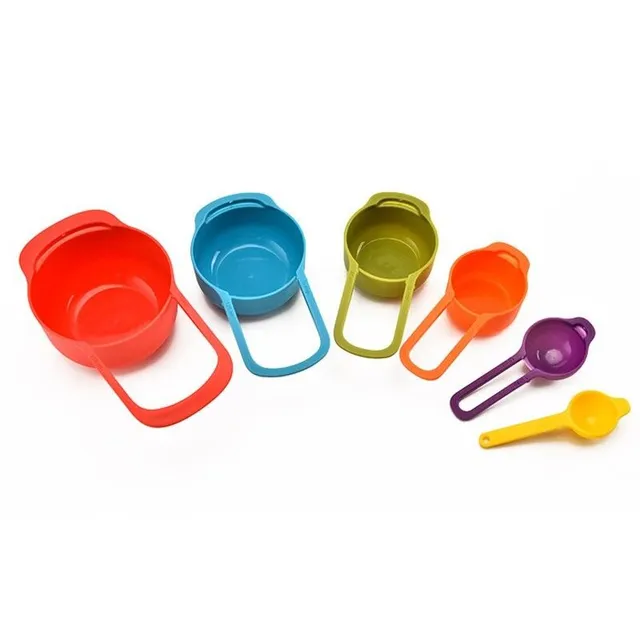 Set of plastic measuring cups 6 pcs