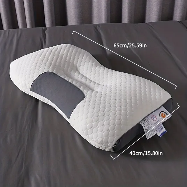 Antibacterial knitted neck cushion with adjustable support for adults, for better sleep - Ergonomic shaping, Detachable cover