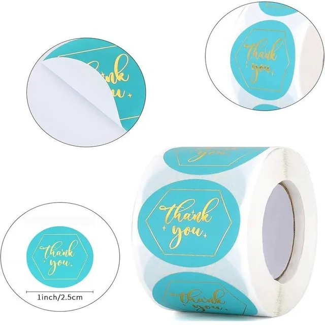 Etichete autocolante rotunde de mulțumire drăguțe pentru ambalarea cadourilor de la magazinul Agni