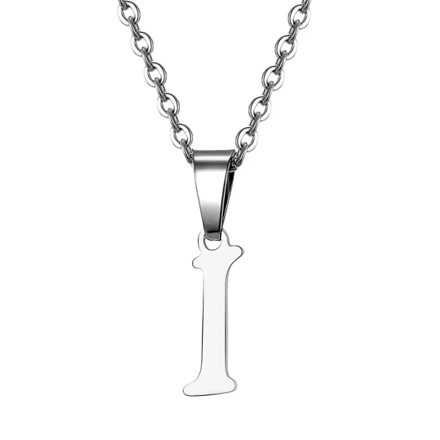 Necklace with letter of steel - Pendant with letter of stainless steel