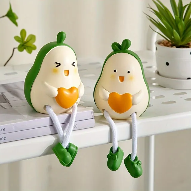 Decorative pair of avocado dolls made from resin