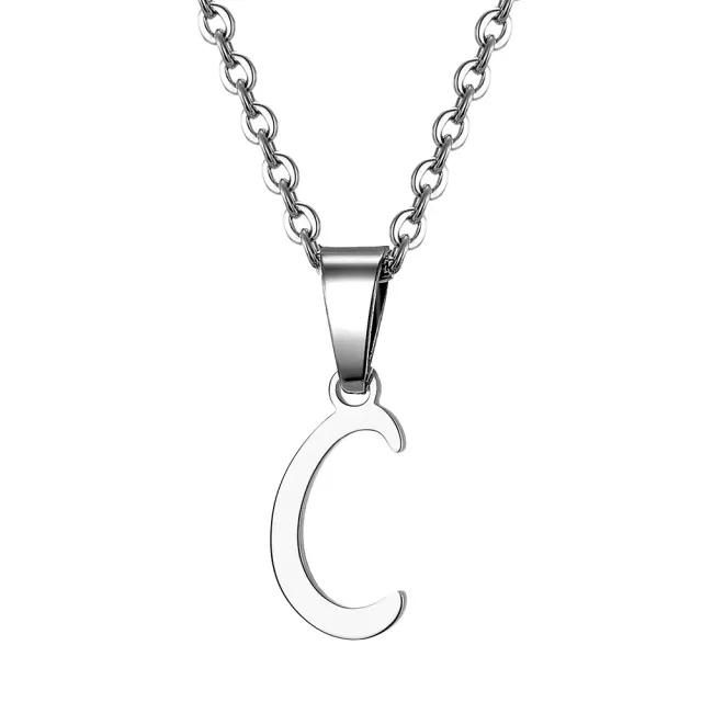 Necklace with letter of steel - Pendant with letter of stainless steel