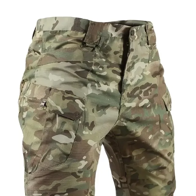 Male multifunctional tactical shorts - waterproof outdoor cargo shorts with pockets, ideal for hiking and trekking