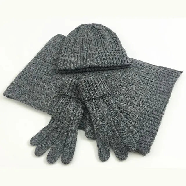 Women's winter hat and scarf set with gloves