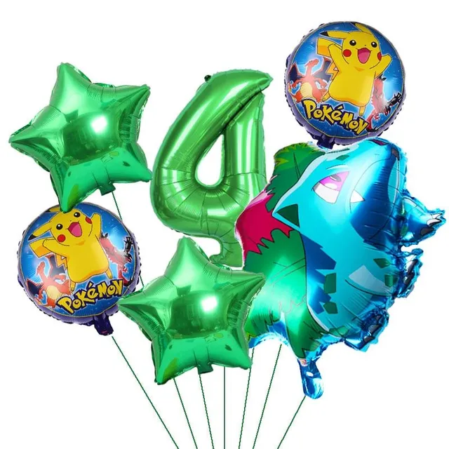 Baloane gonflabile pentru ziua de naștere a copiilor cu cifra tematică Pokémon