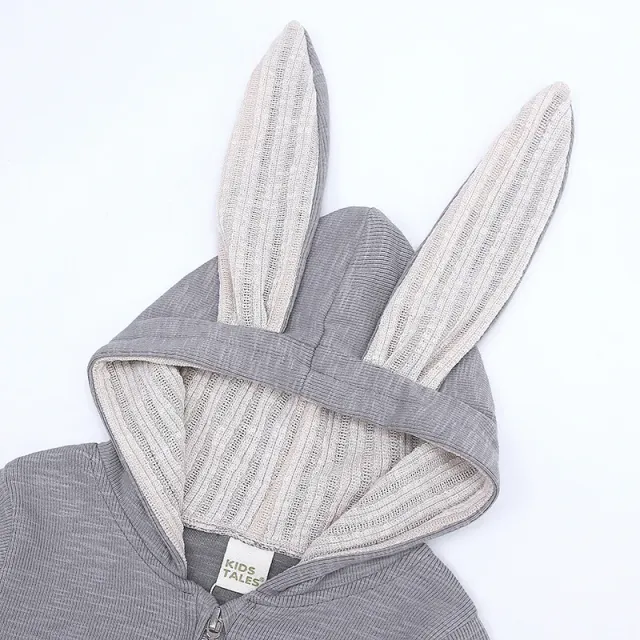 Children's jumpsuit with bunny ears - grey