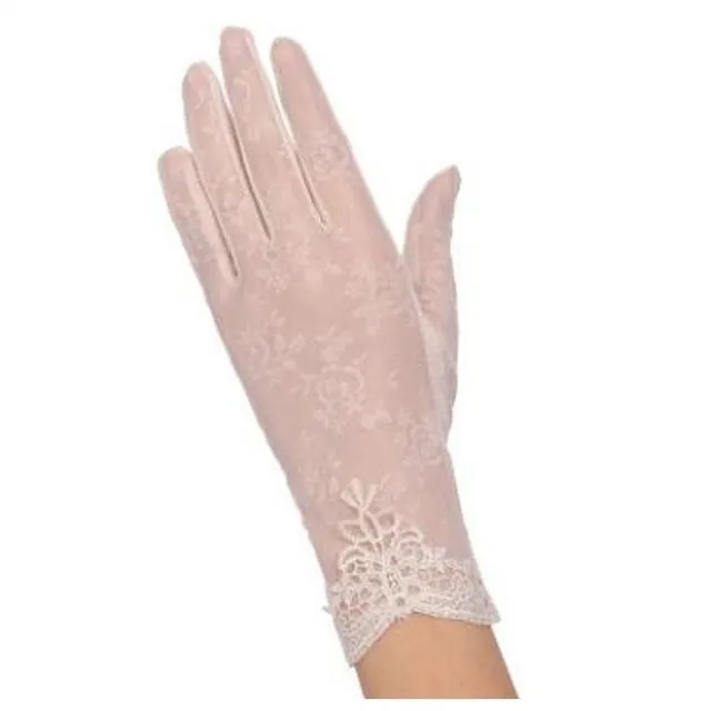 Women's sheer gloves with lace