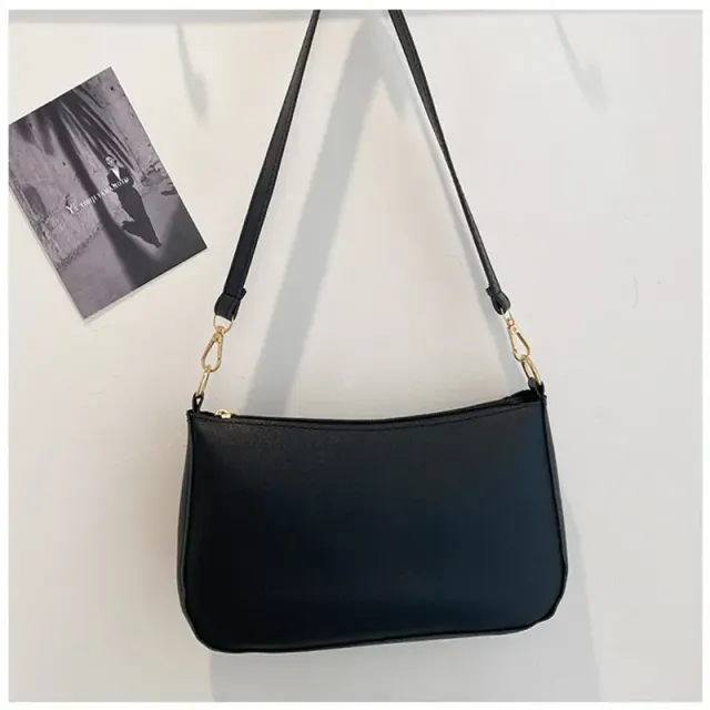 Women's retro smaller plastic leather bag with monochrome design