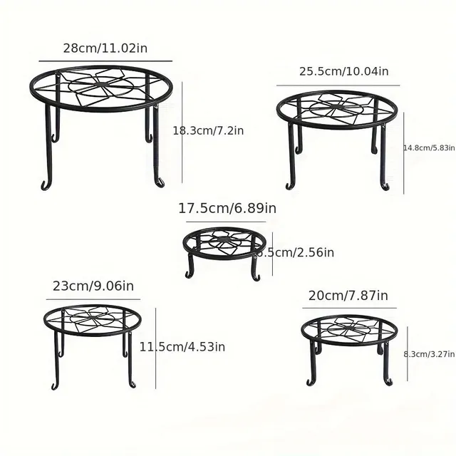 Metal pot stand for indoor and outdoor use