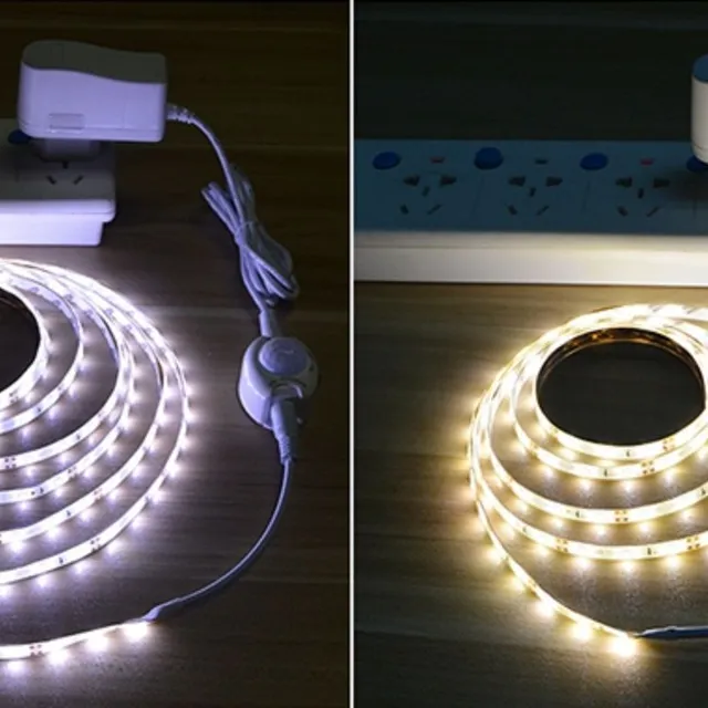 Senzor de lumină nocturnă cu detectare de mișcare și benzi LED - 2 culori