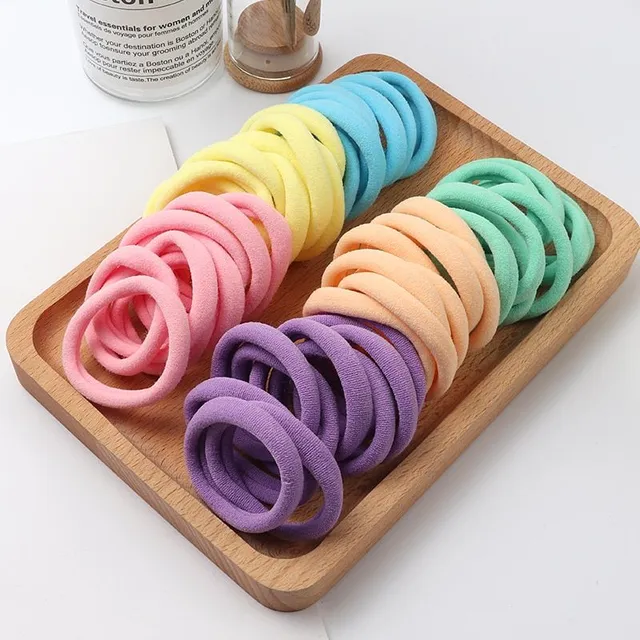 Girls coloured hair elastics 66 pcs