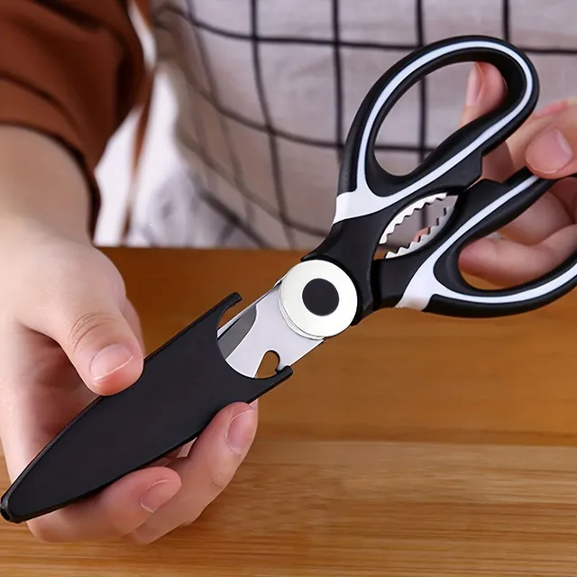 Multifunctional kitchen scissors made of stainless steel