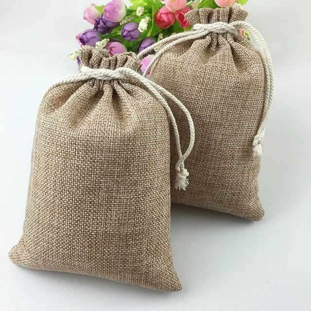 Gift bag made of burlap 10 pcs