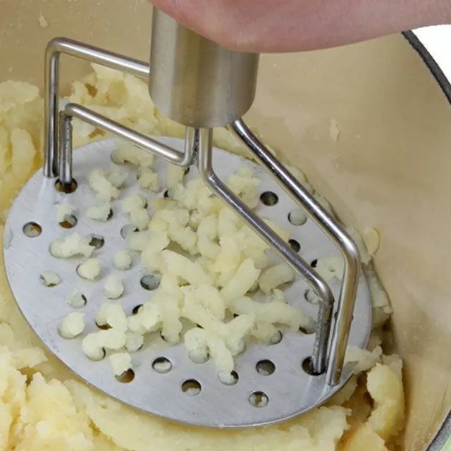 Stainless steel kitchen masher for potatoes