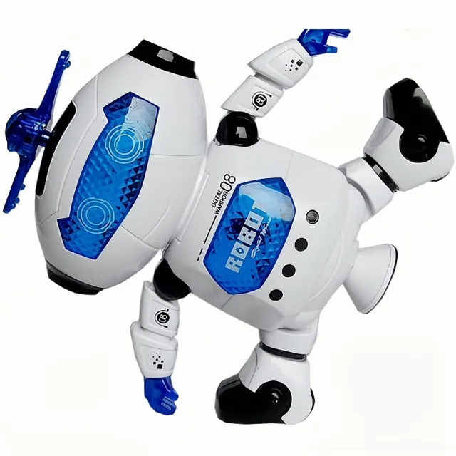 Dancing and walking robot with music and lights - 360° turning - Fun toy for children from 3 years of age