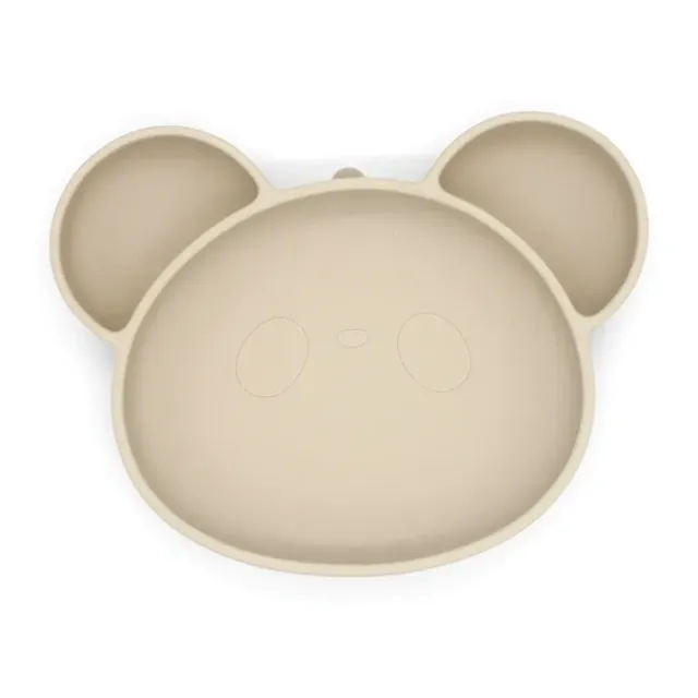 Silicone plate for children without BPA content with suction cup and panda motif