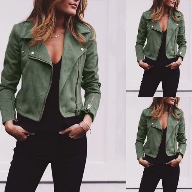 Women's short suede jacket style curvy