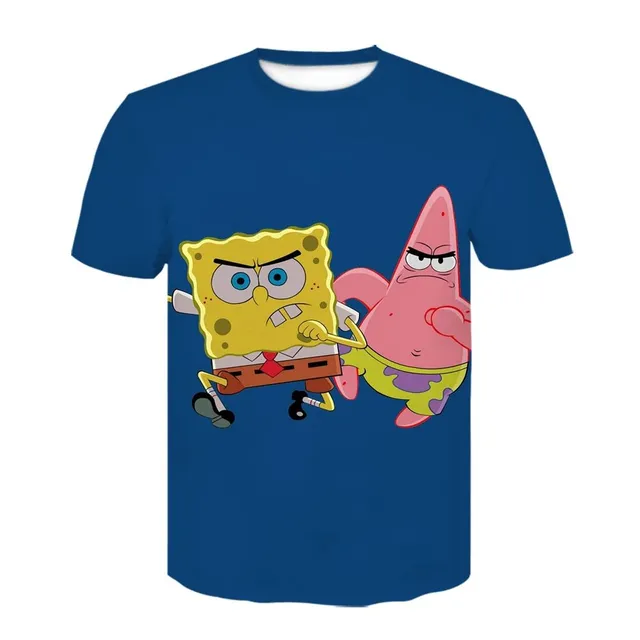 Tricou unisex de vară cu imprimare 3D amuzantă SpongeBob D-1396 L