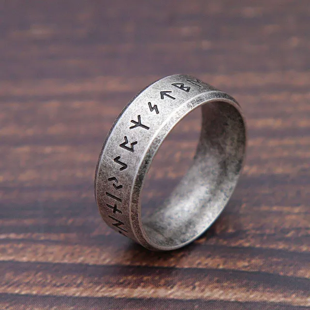 Men's luxury Nordic ring with runes Paul