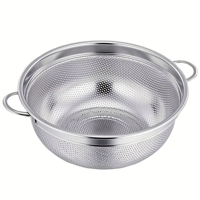 Stainless steel universal kitchen basket with double handles for washing and dripping food