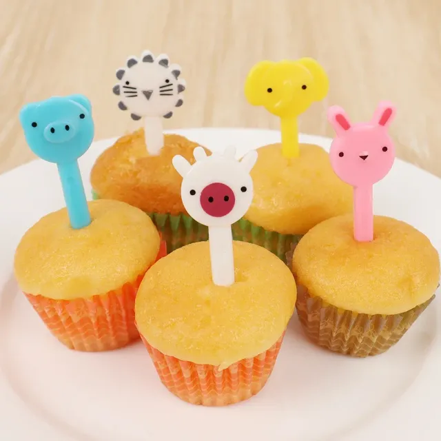 6/10pcs Cute Baby Forks with Cartoon Fruit