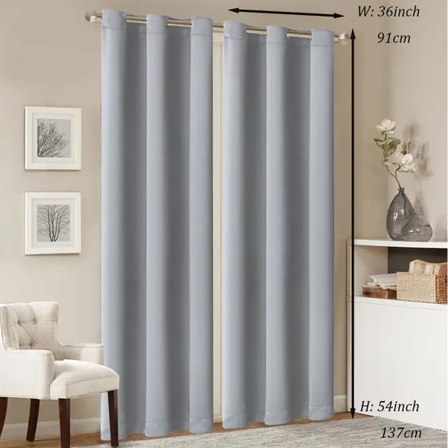 2p Blackout curtains with thermoinsulating top mat with bedroom and living room passes, reducing noise and blocking light - interior decoration