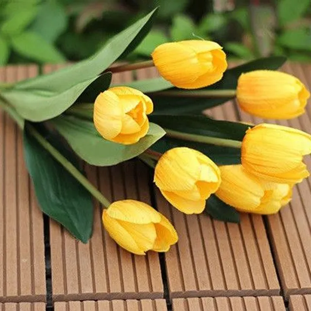 Bouquet of artificial tulips 9pcs - 6 colors