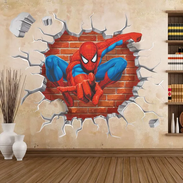 Duża naklejka ścienna 3D Spiderman