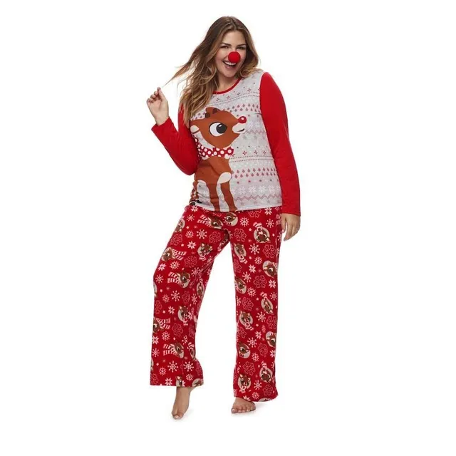 Family Christmas pajamas with reindeer