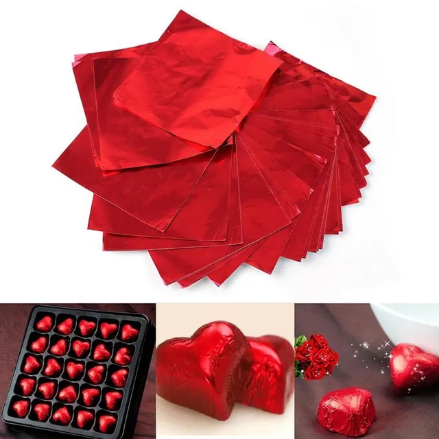 100 pcs Feuille pour emballage de chocolat 8 x 8 cm