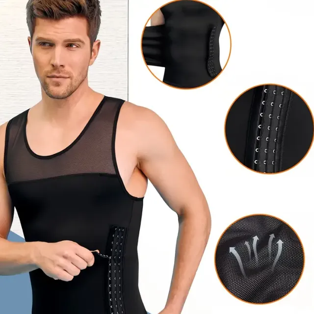 Male compression vest to strengthen the abdomen, body forming and body slimming