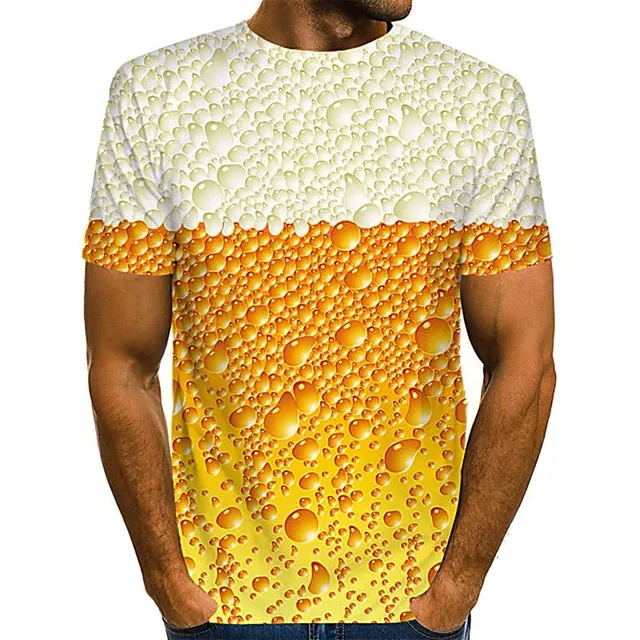 Men's T-shirt with 3D print for beer lovers