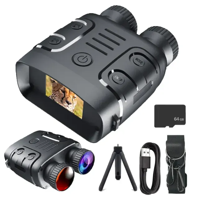 Binoclu binocular cu viziune nocturnă infraroșie cu zoom digital de 5x pentru utilizare zilnică și nocturnă, foto și video, pentru vânătoare și navigație