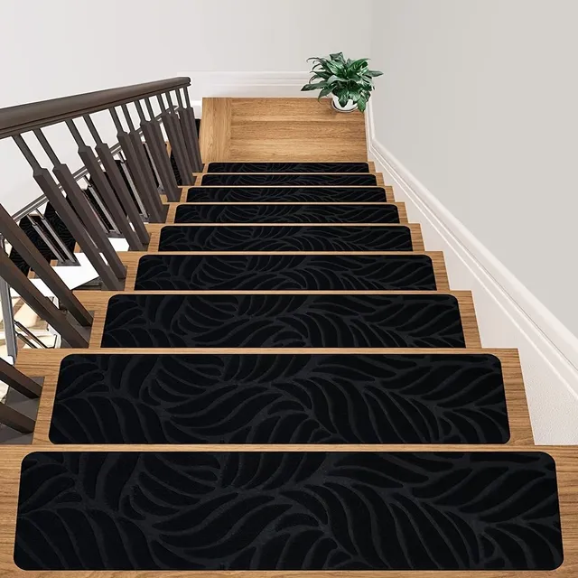 Non-slip carpet stair treads made of wood - safe, with peel strip, for internal staircases