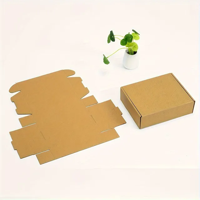 100x Advantageous package: Small postal box 5.3 x 3.3 x 1 inch, corrugated cardboard, for business, gifts and making brown