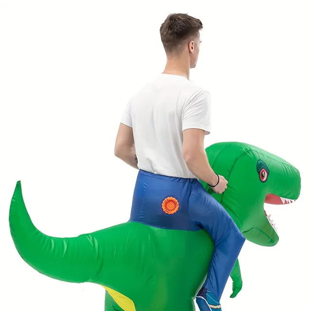 Nafukovací dinosaurus kostým - Jazda na T-Rex