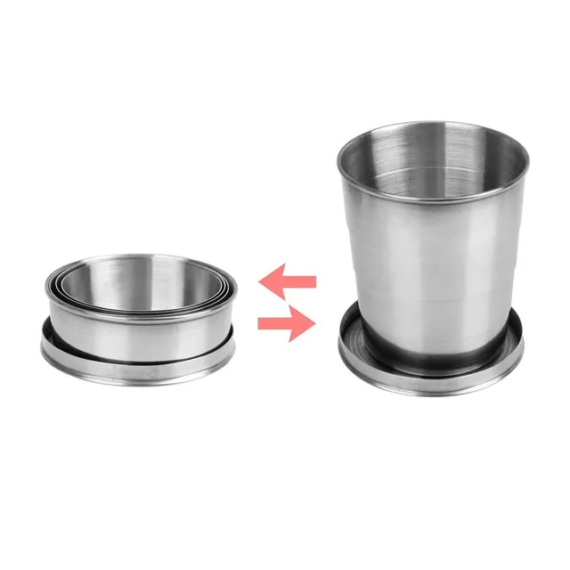 Folding stainless steel cup